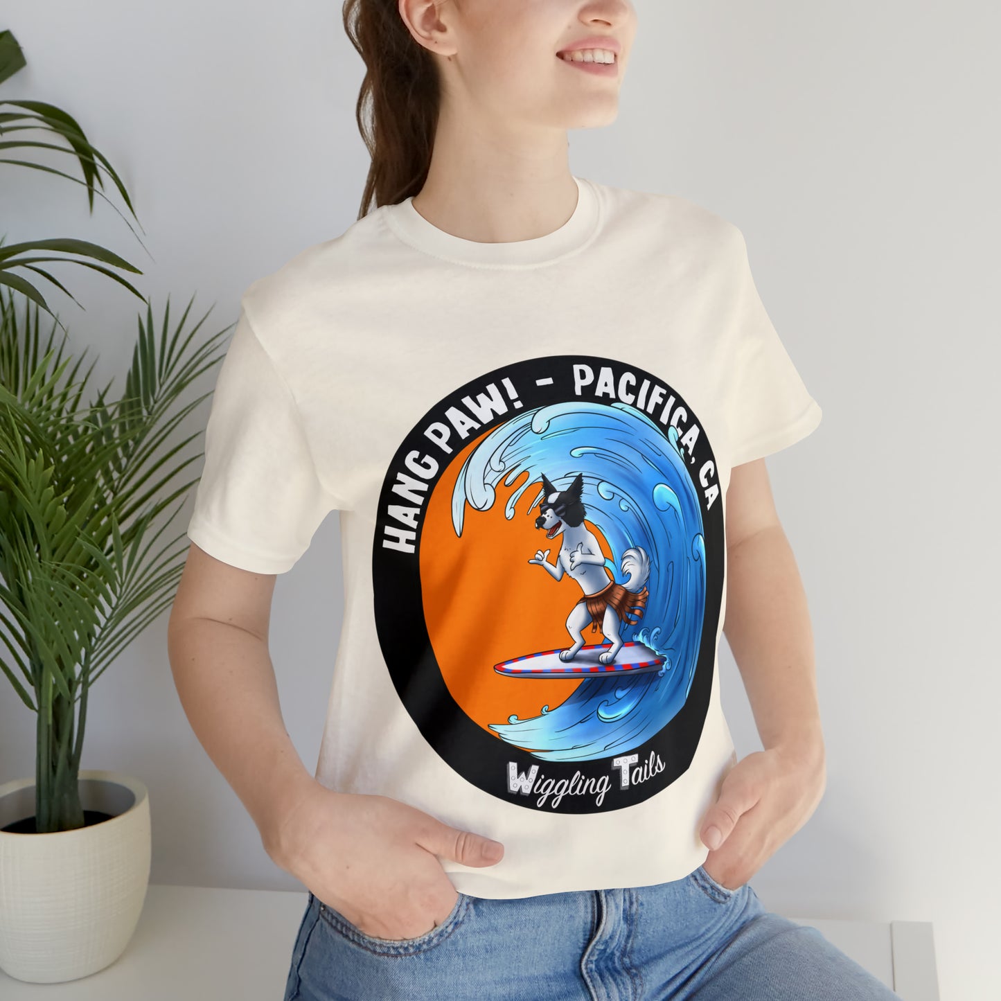 Dog Surfing Unisex Jersey Short Sleeve Tee