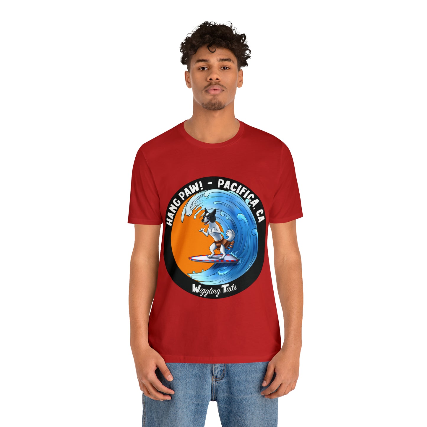 Dog Surfing Unisex Jersey Short Sleeve Tee