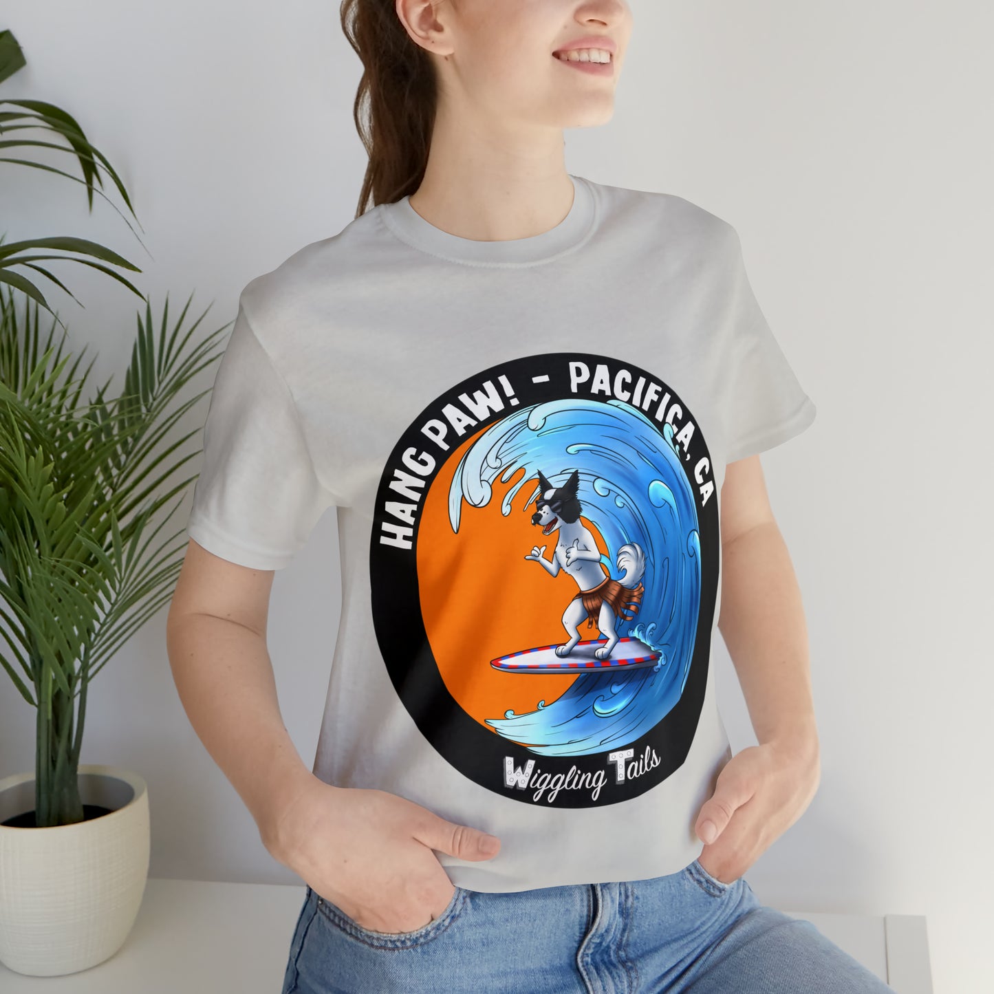 Dog Surfing Unisex Jersey Short Sleeve Tee