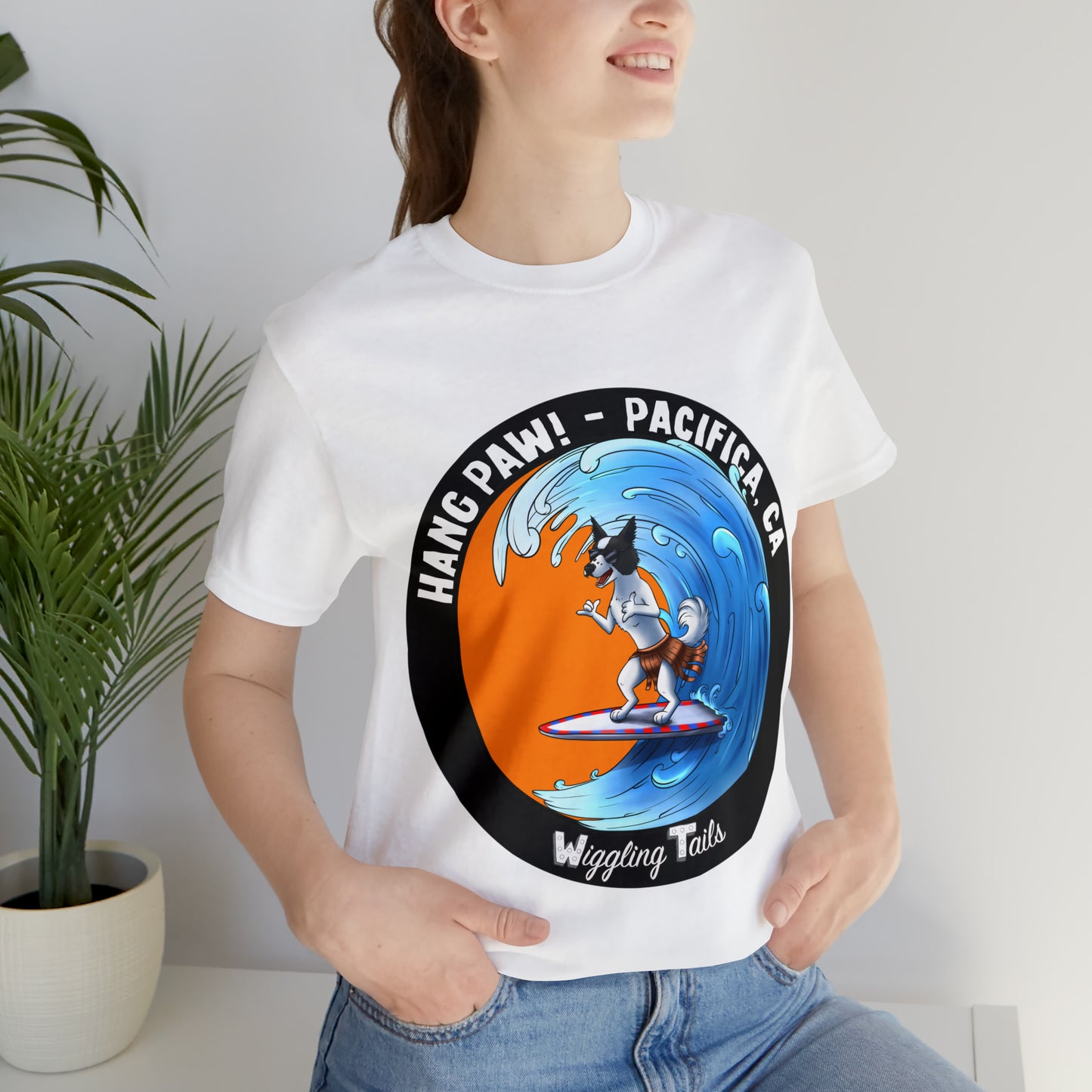 Dog Surfing Unisex Jersey Short Sleeve Tee