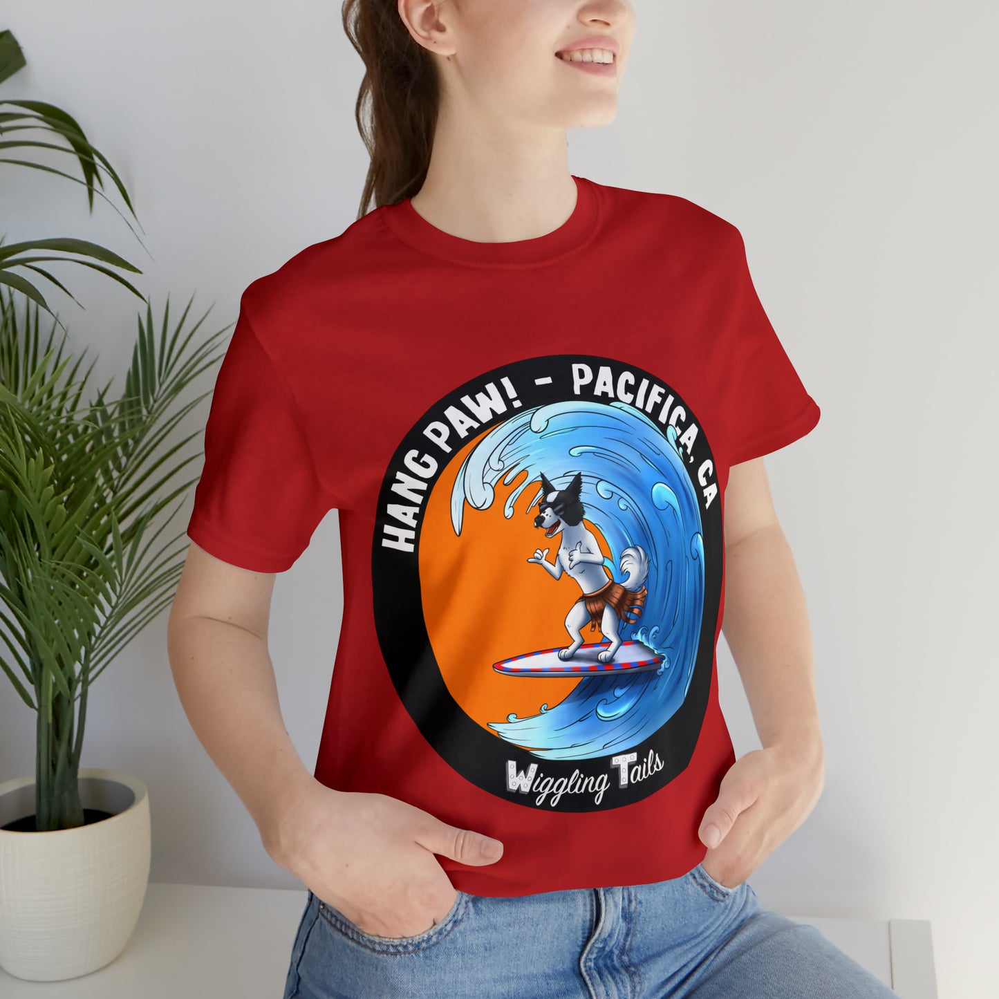 Dog Surfing Unisex Jersey Short Sleeve Tee