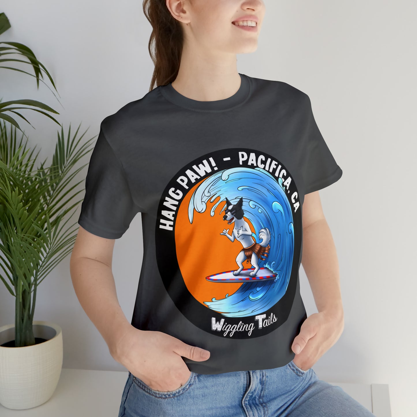Dog Surfing Unisex Jersey Short Sleeve Tee