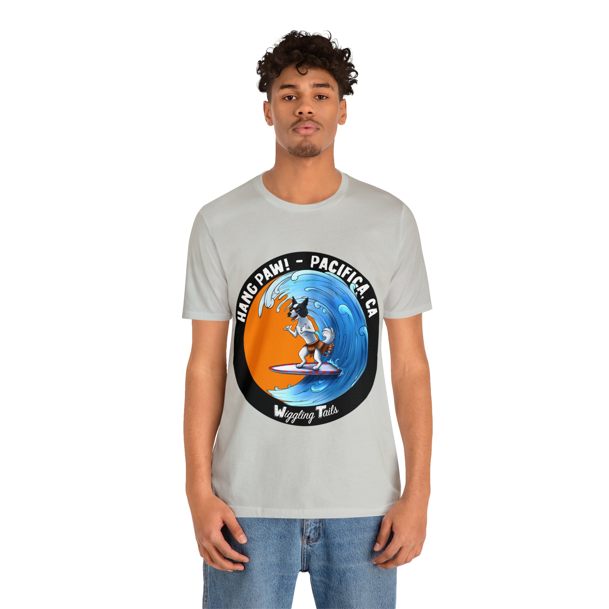 Dog Surfing Unisex Jersey Short Sleeve Tee – Wiggling Tails